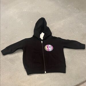 NWT smiley face Hooded Zip-up sweatshirt - 6 months